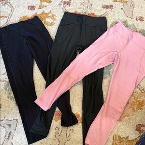 Women's Black and Pink Leggings Set